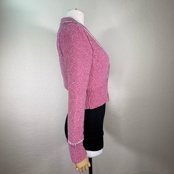 Pilcro Yin Yang Icon Heart Urban Outfitters Cropped Cardigan Sweater Size Medium - Picture 12 of 16